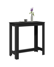 Table de bar noir 102x50x103,5 cm bois d'ingénierie | Mobilier & Déco