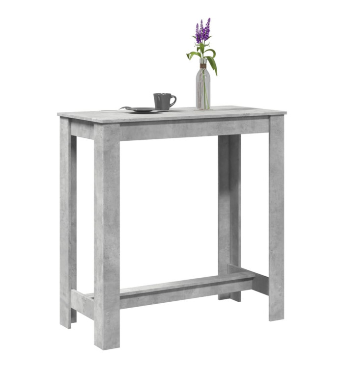 Table de bar gris béton 102x50x103,5 cm bois d'ingénierie | Mobilier & Déco