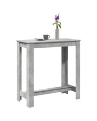 Table de bar gris béton 102x50x103,5 cm bois d'ingénierie | Mobilier & Déco