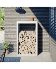 Portant de bois de chauffage blanc 60x40x100 cm acier | Mobilier & Déco