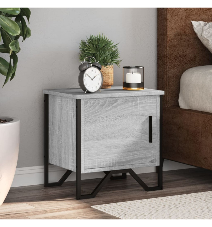 Table de chevet sonoma gris 40x30x40 cm bois d'ingénierie | Mobilier & Déco