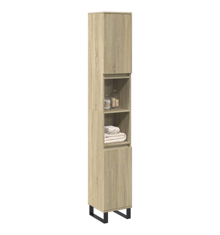 Armoire salle de bain chêne sonoma 30x30x190 cm | Mobilier & Déco