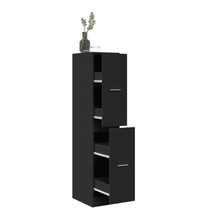 Armoire d'apothicaire noir 30x41x144,5 cm bois d'ingénierie | Mobilier & Déco