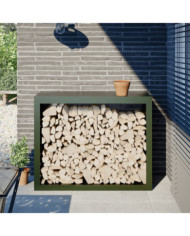 Portant de bois de chauffage vert 100x40x80 cm acier | Mobilier & Déco