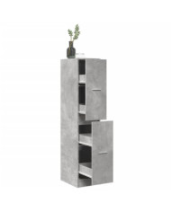 Armoire d'apothicaire gris béton 30x41x144,5 cm bois ingénierie | Mobilier & Déco
