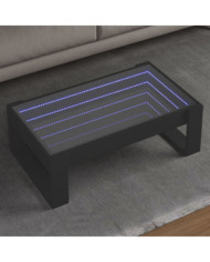 Table basse avec LED infini noir 90x53x30 cm | Mobilier & Déco