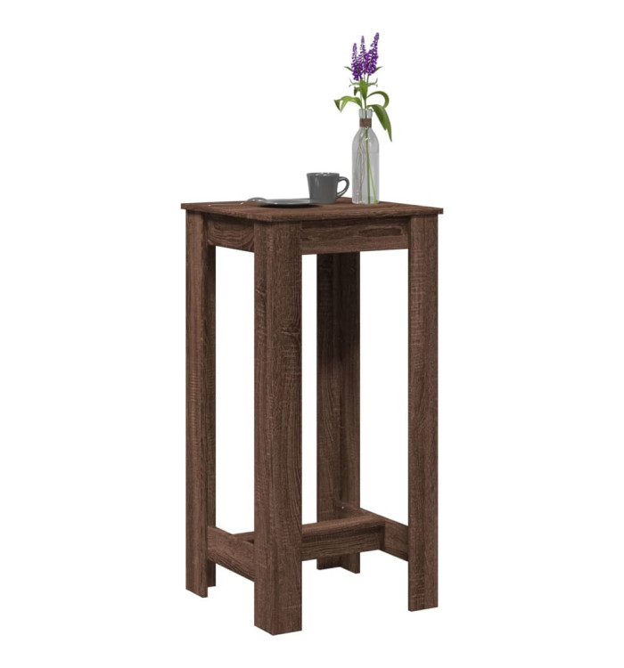 Table de bar chêne marron 51x50x103,5 cm bois d'ingénierie | Mobilier & Déco