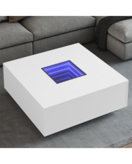 Table basse avec LED infini blanc 100x100x40 cm | Mobilier & Déco