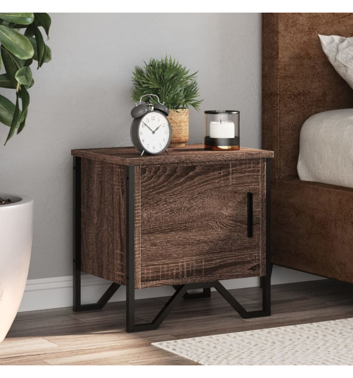 Table de chevet chêne marron 40x30x40 cm bois d'ingénierie | Mobilier & Déco