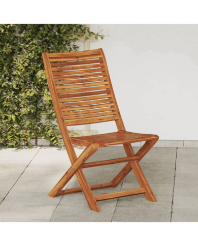 Chaises pliables de jardin lot de 4 gris bois d'acacia massif | Mobilier & Déco