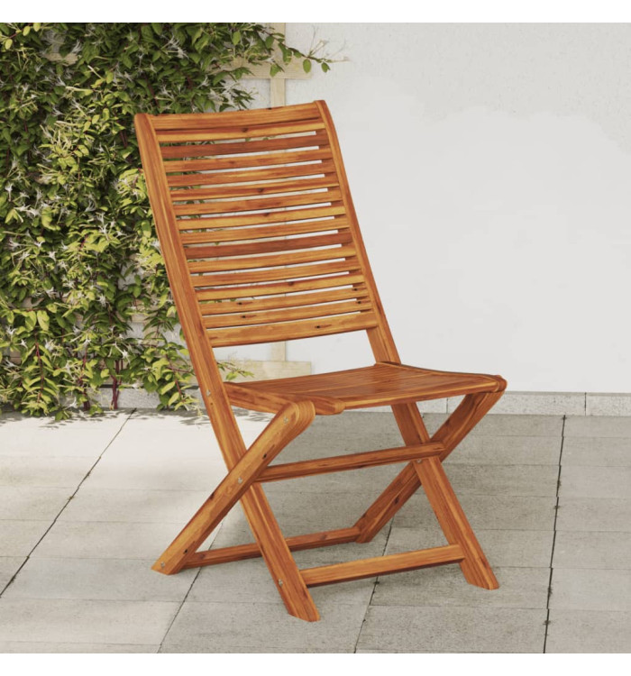Chaises pliables de jardin lot de 4 gris bois d'acacia massif | Mobilier & Déco