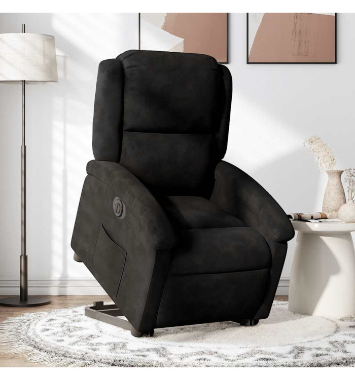 Fauteuil inclinable électrique noir velours | Mobilier & Déco