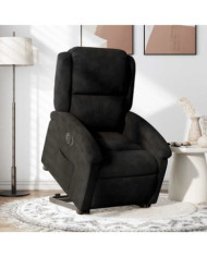 Fauteuil inclinable électrique noir velours | Mobilier & Déco
