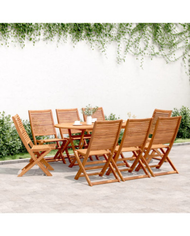 Chaises de jardin pliantes lot de 8 51x66x95 cm bois d'acacia | Mobilier & Déco