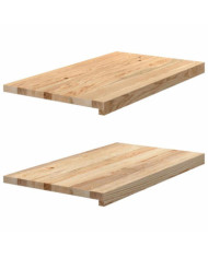 Appuis de fenêtre 2 pcs non traité 70x40x2 cm bois chêne massif | Mobilier & Déco