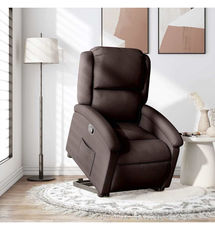 Fauteuil inclinable marron foncé tissu | Mobilier & Déco