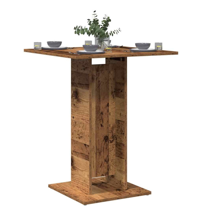 Table de bistro vieux bois 60x60x75 cm bois d'ingénierie | Mobilier & Déco
