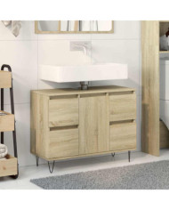 Armoire salle de bain chêne sonoma 80x33x60cm bois d'ingénierie | Mobilier & Déco