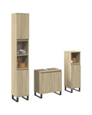 Ensemble de meubles de salle de bain 3 pcs chêne sonoma | Mobilier & Déco