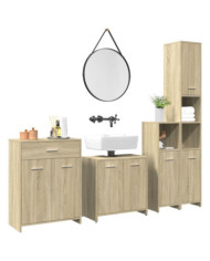 Ensemble de meubles de salle de bain 4 pcs chêne sonoma | Mobilier & Déco