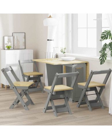 Chaises à manger pliables lot de 4 Corona bois de pin massif | Mobilier & Déco
