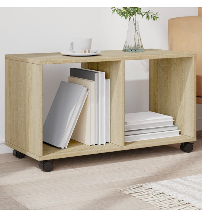 Armoire à roulettes chêne sonoma 72x33x42,5cm bois d’ingénierie | Mobilier & Déco