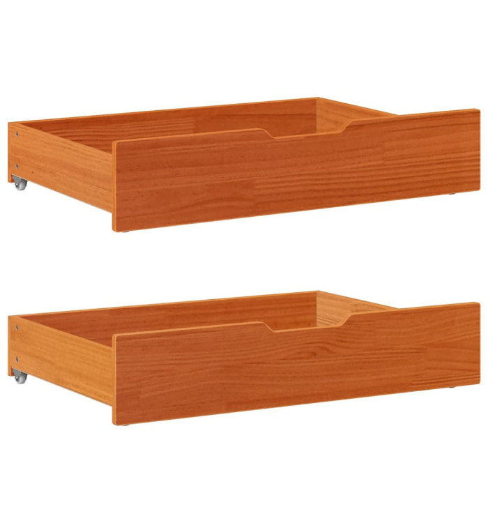 Tiroirs sous le lit 2 pcs brun cire 80x55x17 cm pin massif | Mobilier & Déco