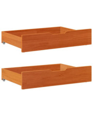 Tiroirs sous le lit 2 pcs brun cire 80x55x17 cm pin massif | Mobilier & Déco
