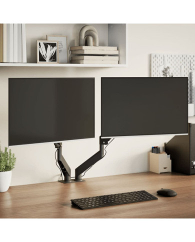 Bras pour moniteur double 27 pouces max ressort à gaz 20 kg | Mobilier & Déco