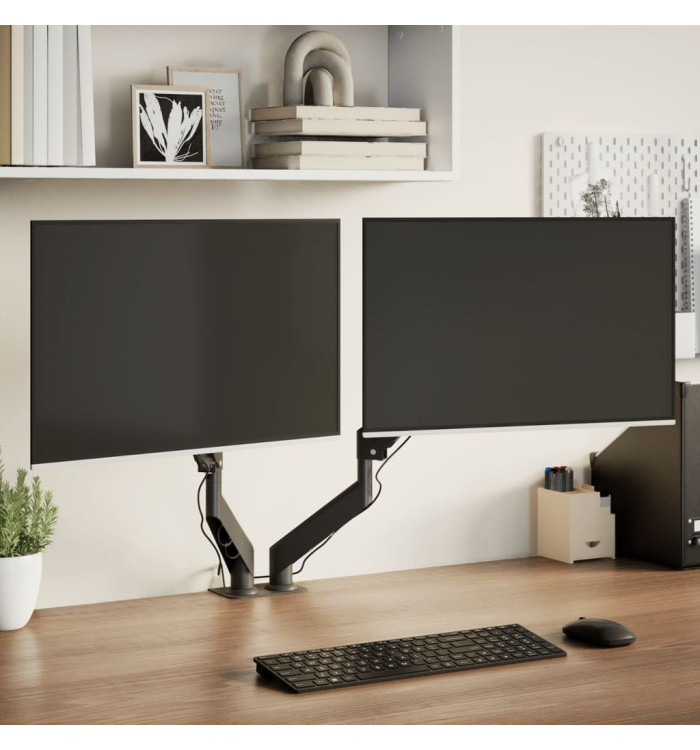 Bras pour moniteur double 27 pouces max ressort à gaz 20 kg | Mobilier & Déco