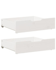 Tiroirs sous le lit 2 pcs blanc 75x55x17 cm bois de pin massif | Mobilier & Déco