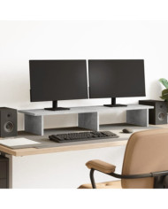 Support de moniteur gris béton 100x27x15 cm bois d'ingénierie | Mobilier & Déco