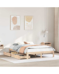 Cadre de lit avec tiroirs sans matelas 150x200 cm | Mobilier & Déco