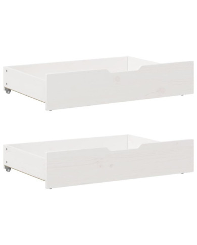 Tiroirs sous le lit 2 pcs blanc 85x55x17 cm bois de pin massif | Mobilier & Déco
