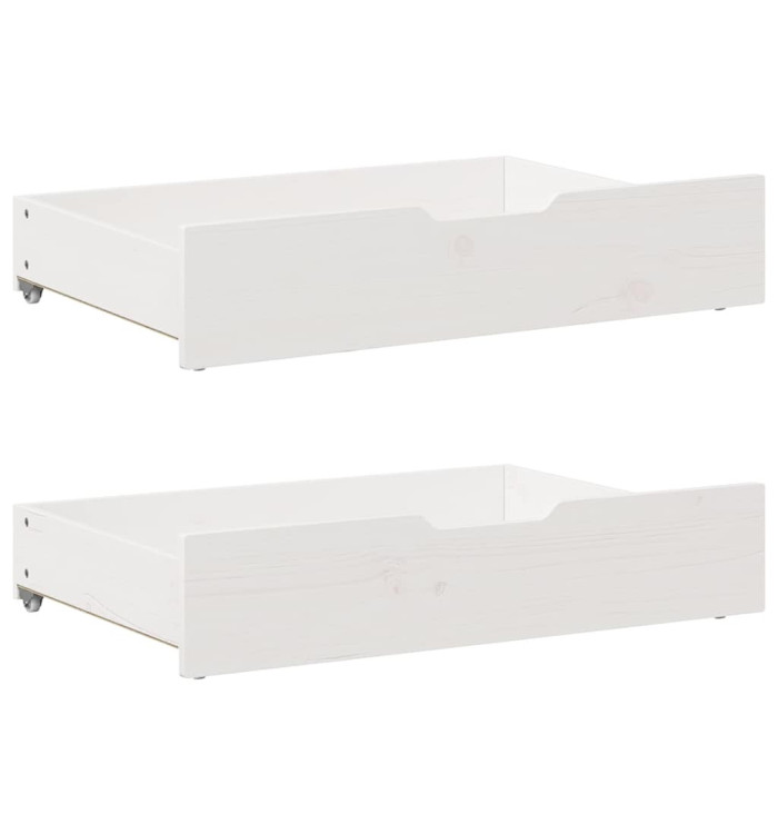 Tiroirs sous le lit 2 pcs blanc 85x55x17 cm bois de pin massif | Mobilier & Déco