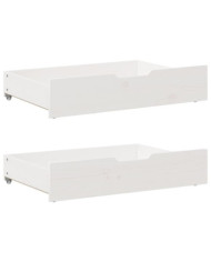 Tiroirs sous le lit 2 pcs blanc 85x55x17 cm bois de pin massif | Mobilier & Déco