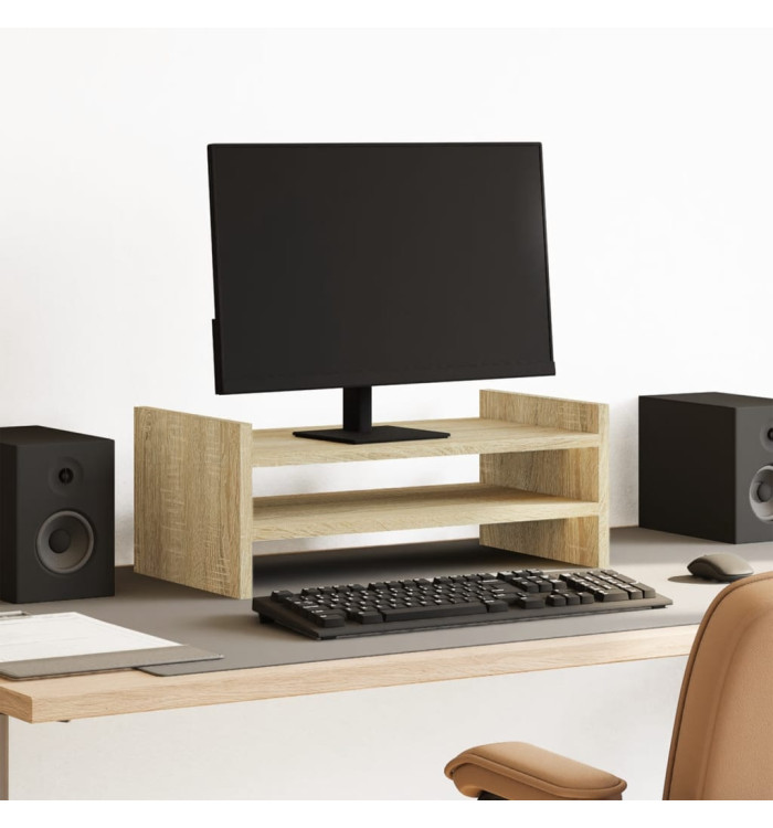Support de moniteur chêne sonoma 50x27x20 cm bois d'ingénierie | Mobilier & Déco