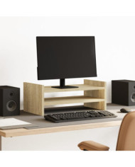 Support de moniteur chêne sonoma 50x27x20 cm bois d'ingénierie | Mobilier & Déco