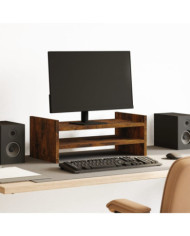 Support de moniteur chêne fumé 50x27x20 cm bois d'ingénierie | Mobilier & Déco