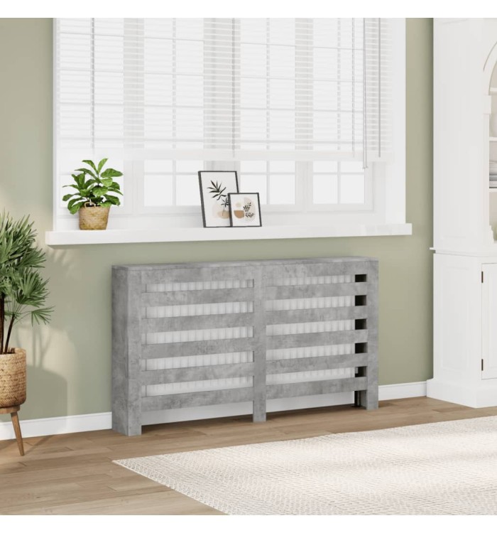 Cache-radiateur gris béton 149x20x82 cm bois d'ingénierie | Mobilier & Déco