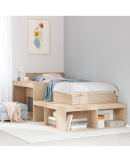 Table de chevet avec bureau 232x112x75 cm bois de pin massif | Mobilier & Déco