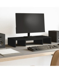 Support de moniteur réglable noir bois d'ingénierie | Mobilier & Déco