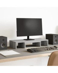 Support de moniteur réglable sonoma gris bois d'ingénierie | Mobilier & Déco