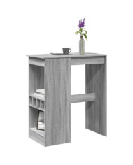 Table de bar avec étagères sonoma gris bois d'ingénierie | Mobilier & Déco