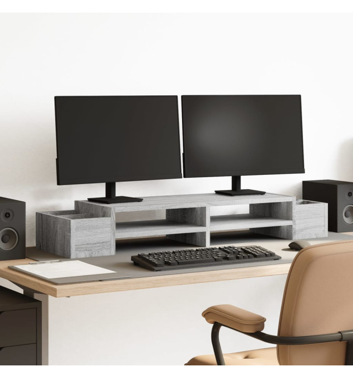 Support de moniteur avec rangement sonoma gris bois ingénierie | Mobilier & Déco