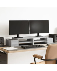 Support de moniteur avec rangement sonoma gris bois ingénierie | Mobilier & Déco
