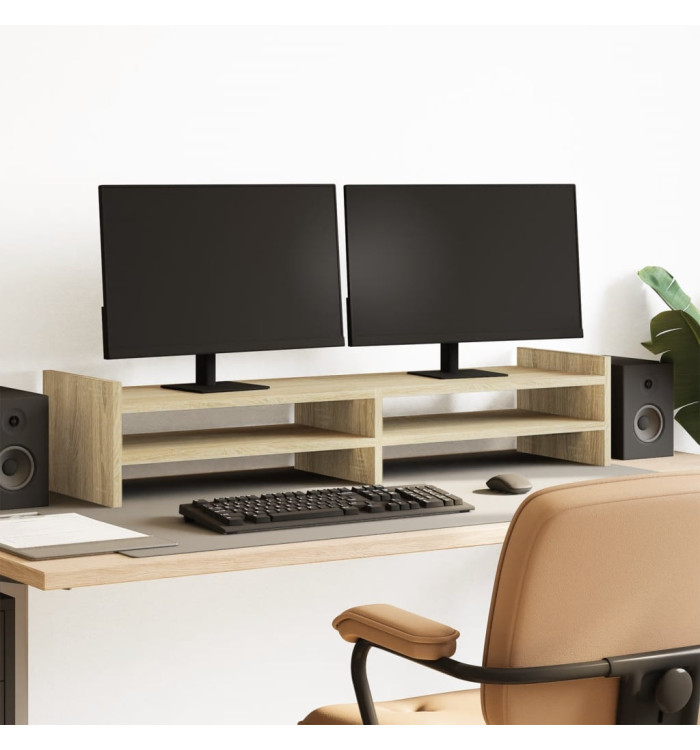 Support de moniteur chêne sonoma 100x27x20 cm bois d'ingénierie | Mobilier & Déco