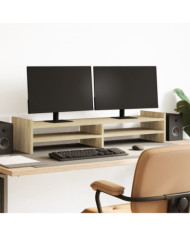 Support de moniteur chêne sonoma 100x27x20 cm bois d'ingénierie | Mobilier & Déco