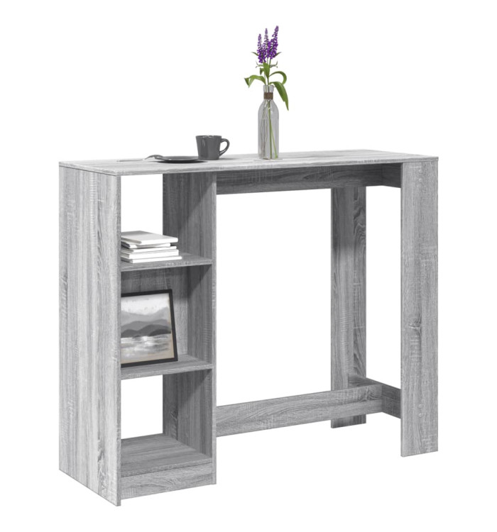 Table de bar avec étagère sonoma gris bois d'ingénierie | Mobilier & Déco