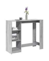 Table de bar avec étagère sonoma gris bois d'ingénierie | Mobilier & Déco